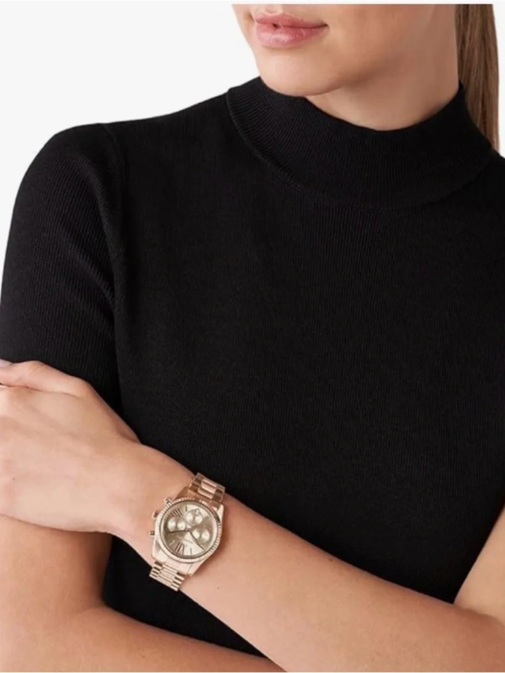 Michael Kors Lexington Chronograph Rose GoldTone Stainless Steel Bracelet Watch - Picture 13 of 13